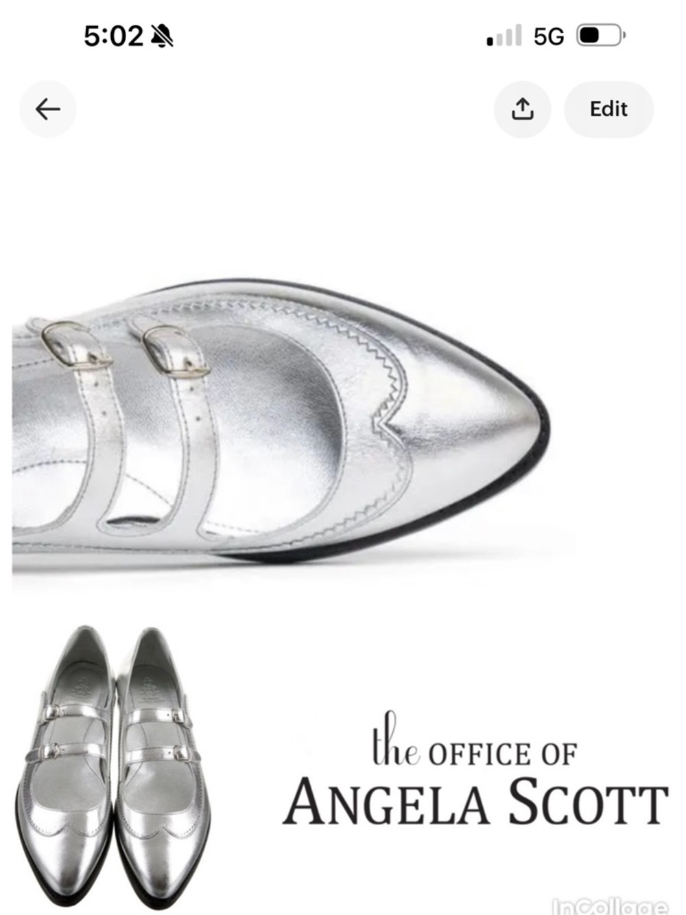 Angela Scott Miss Margo Silver Mary Jane Flats